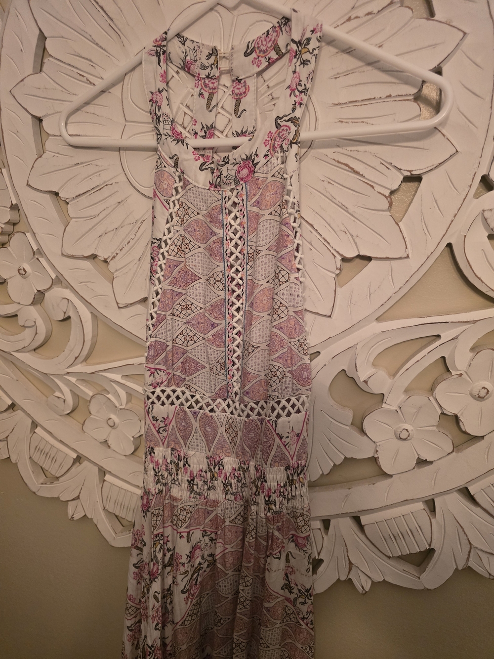 JAASE  Maxi Dress Women Endless Summer Boho Multi Floral Print Open Back